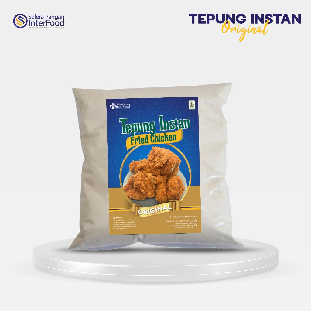 

Selera Pangan Interfood NEW Tepung Fried Chicken 1kg (Belum ada rasa) untuk ditambah bumbu biang