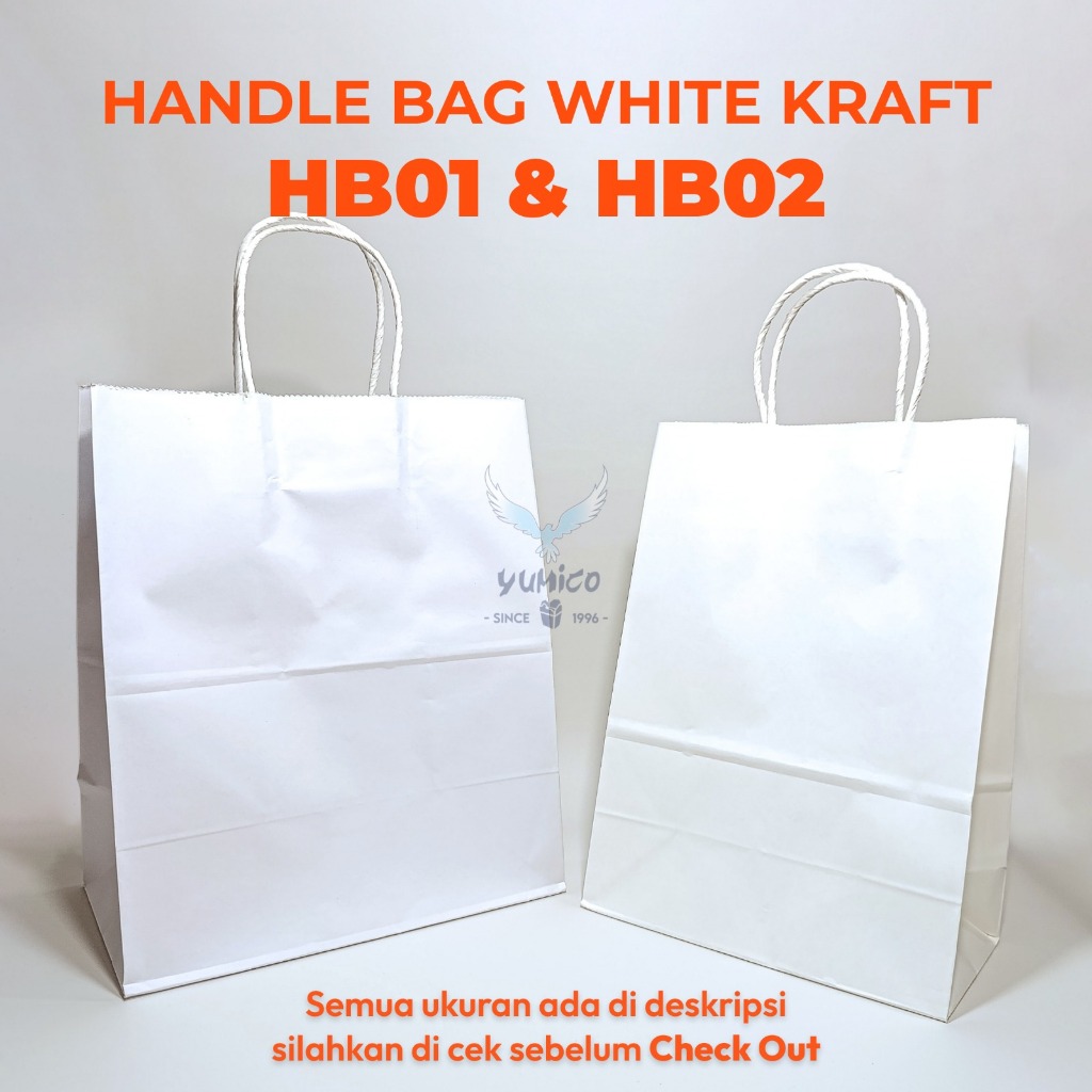 

Paper Bag / Tas Kertas Paper Bag Polos white Ukuran S & M | 1PACK ISI 25PCS