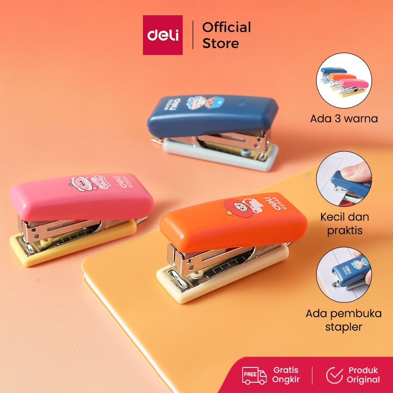 

Deli Mini Stapler / Stapler Mini Set Staples No.10 Free Refill Kapasitas 12 lembar 0253A 0254A