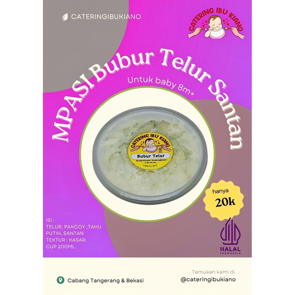 Bubur Telur Santan Catering Mpasi Bayi Frozen