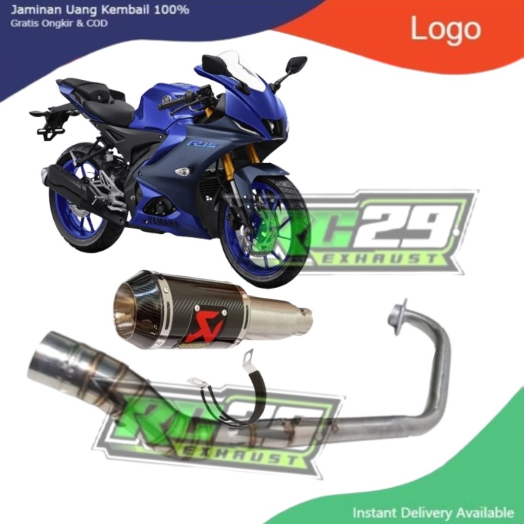 Knalpot racing AKRAPOVIC R15 V3 V4 EkzosYZF-R15 silincer inlet 50 mm