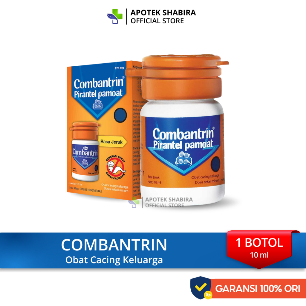 Combantrin Sirup Cair 10ml Obat Cacing Anak Dewasa Rasa Jeruk