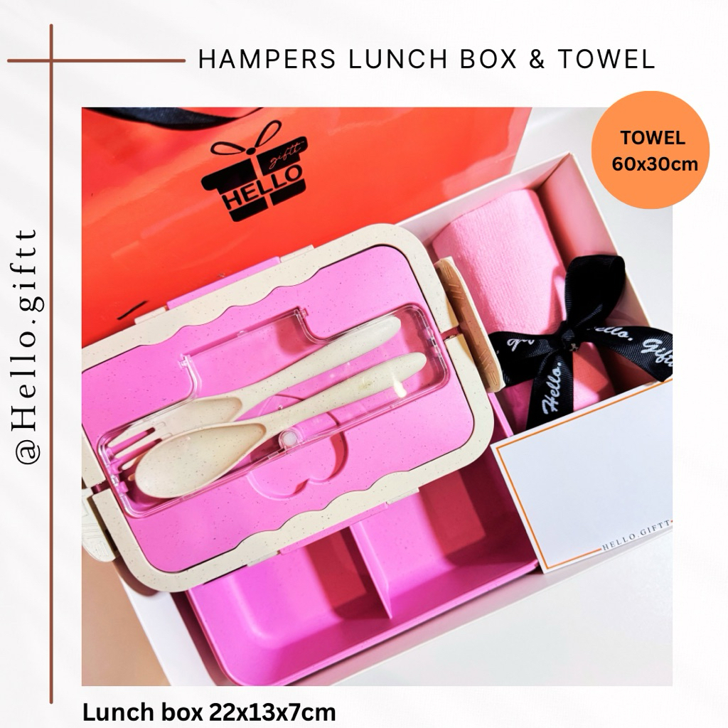 

Hampers Gift Set Kotak Makan & Handuk Premium – Hadiah Praktis & Elegan Hampers ulang tahun Birthdaygift Hadiah ulang tahun Giftset lunchbox Hampers segala acara
