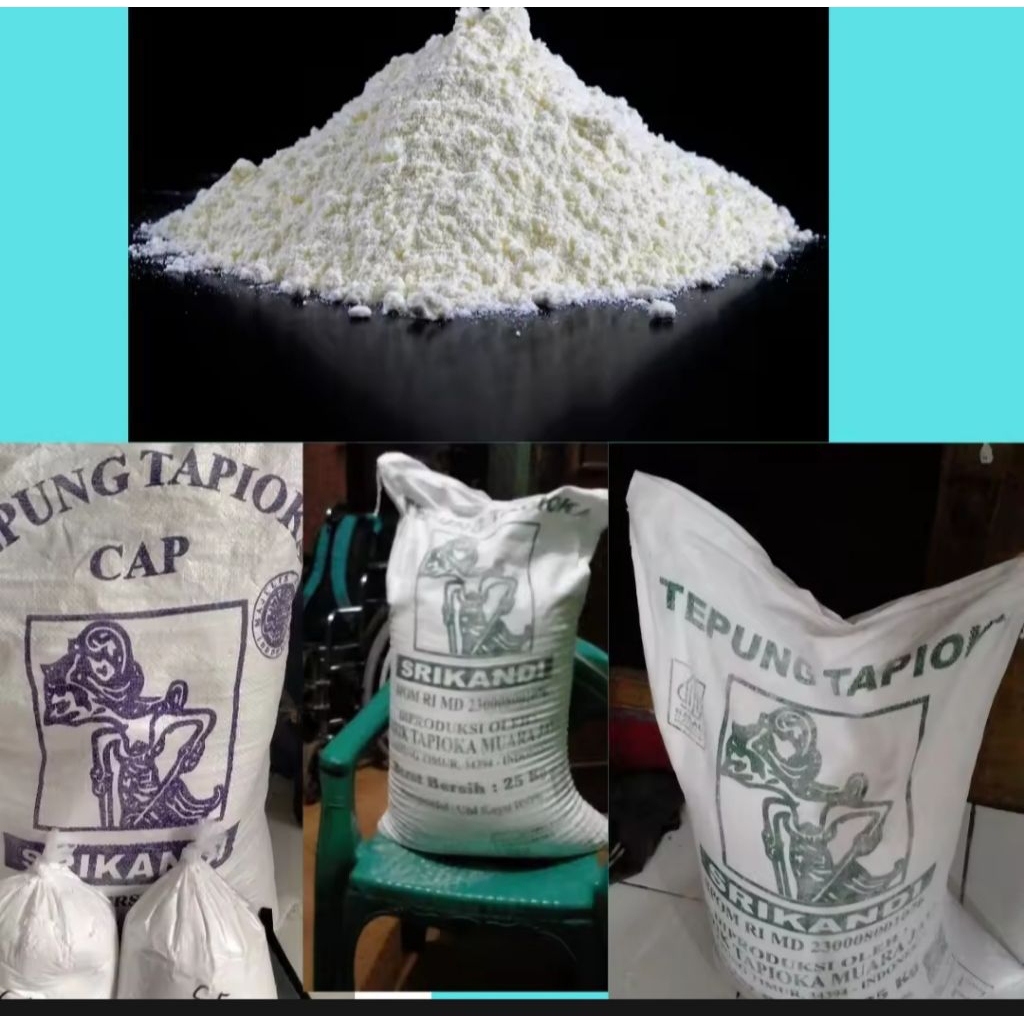 

TEPUNG TAPIOKA/SRIKANDI HIJAU 1000GRAM/1KG/PUTIH BERSIH/GARANSI KIRIM