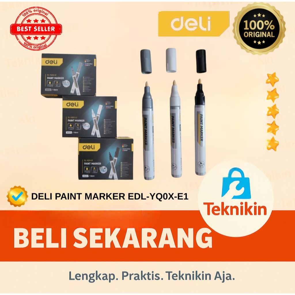 

DELI Paint Marker Spidol Pen Gambar Ban Anti Air Multifungsi Tip - Water Proof Permanen EDL-EDL-YQ0X-E1