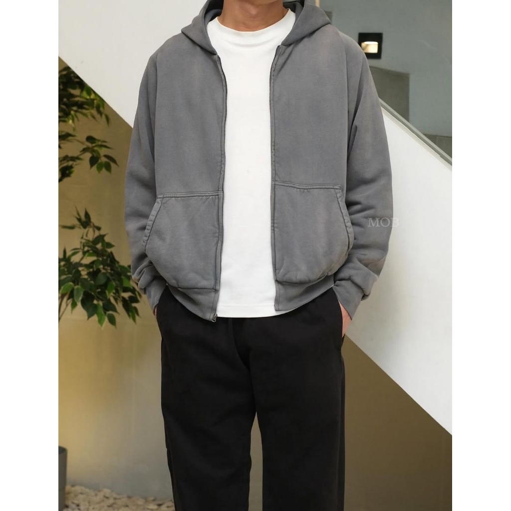 Yeezy x Gap Full Zipper Boxy Hoodie Poetic Grey size XS