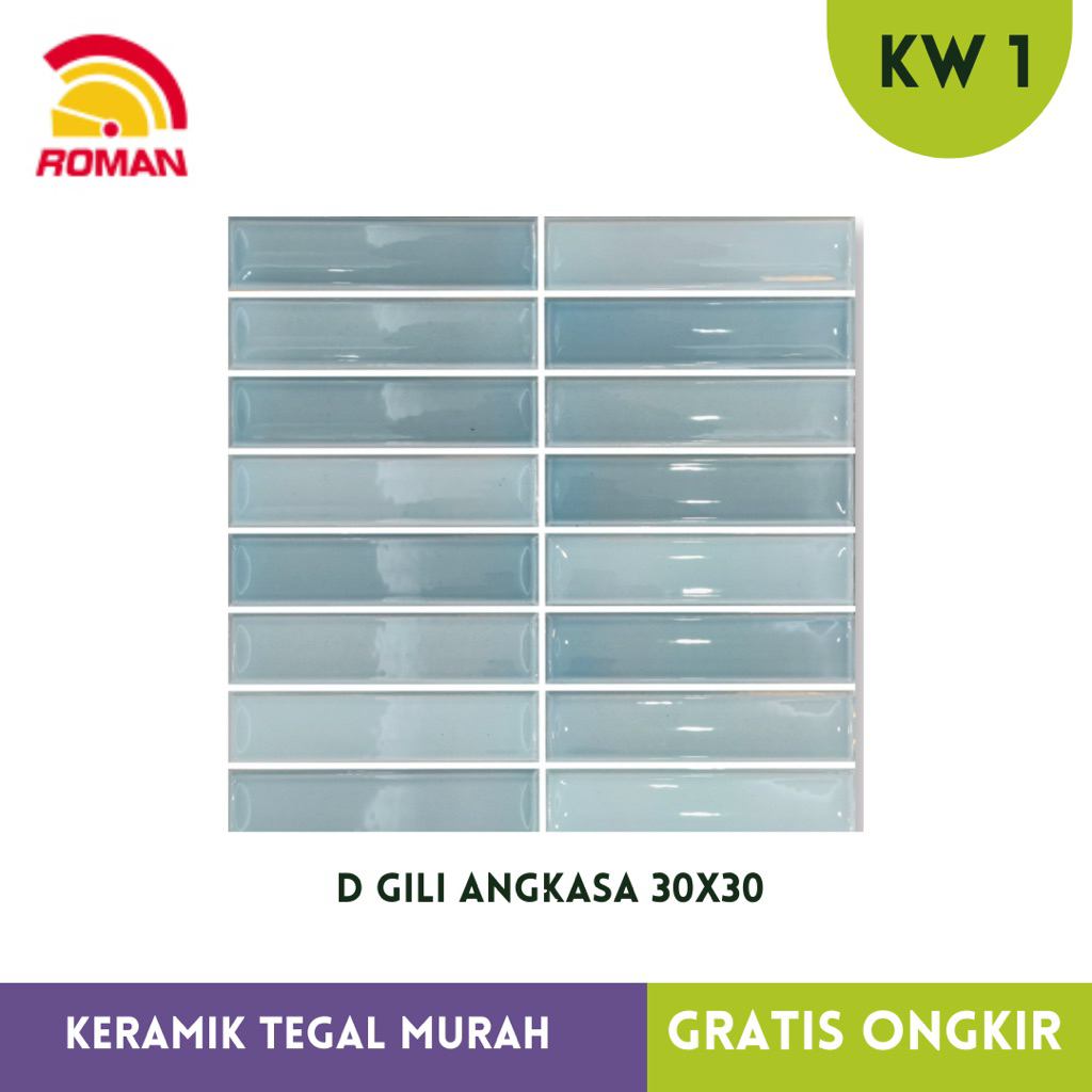 Keramik Precut Mosaik ROMAN dGili Series Kamar mandi / Backsplash Kotak Roman 30x30