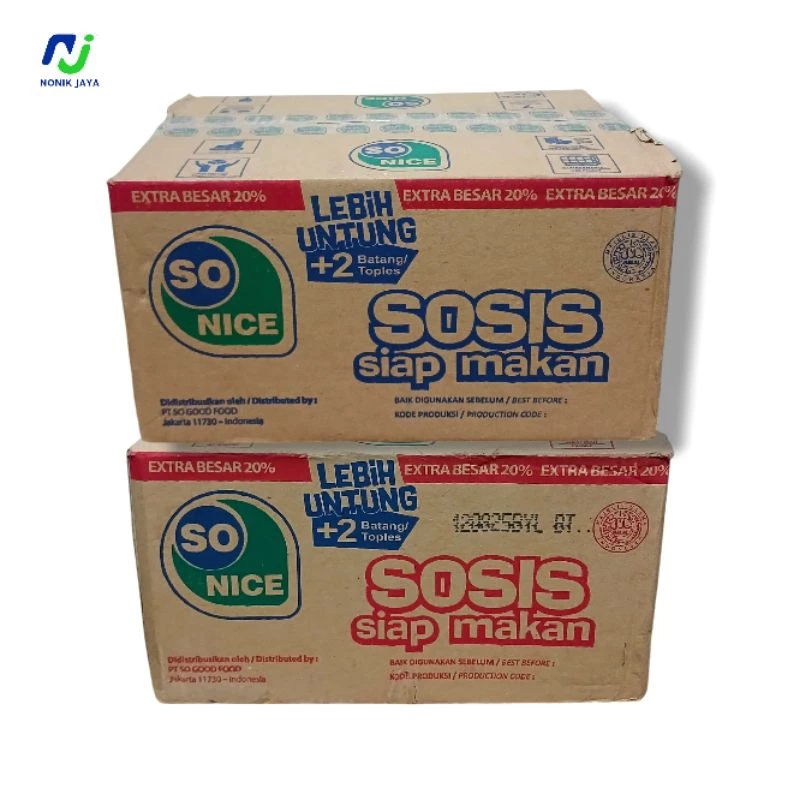 

-MTZ- SNACK Sosis So Nice Ayam / Sosis So Nice Sapi 1 KARTON [Isi 6 Toples]
