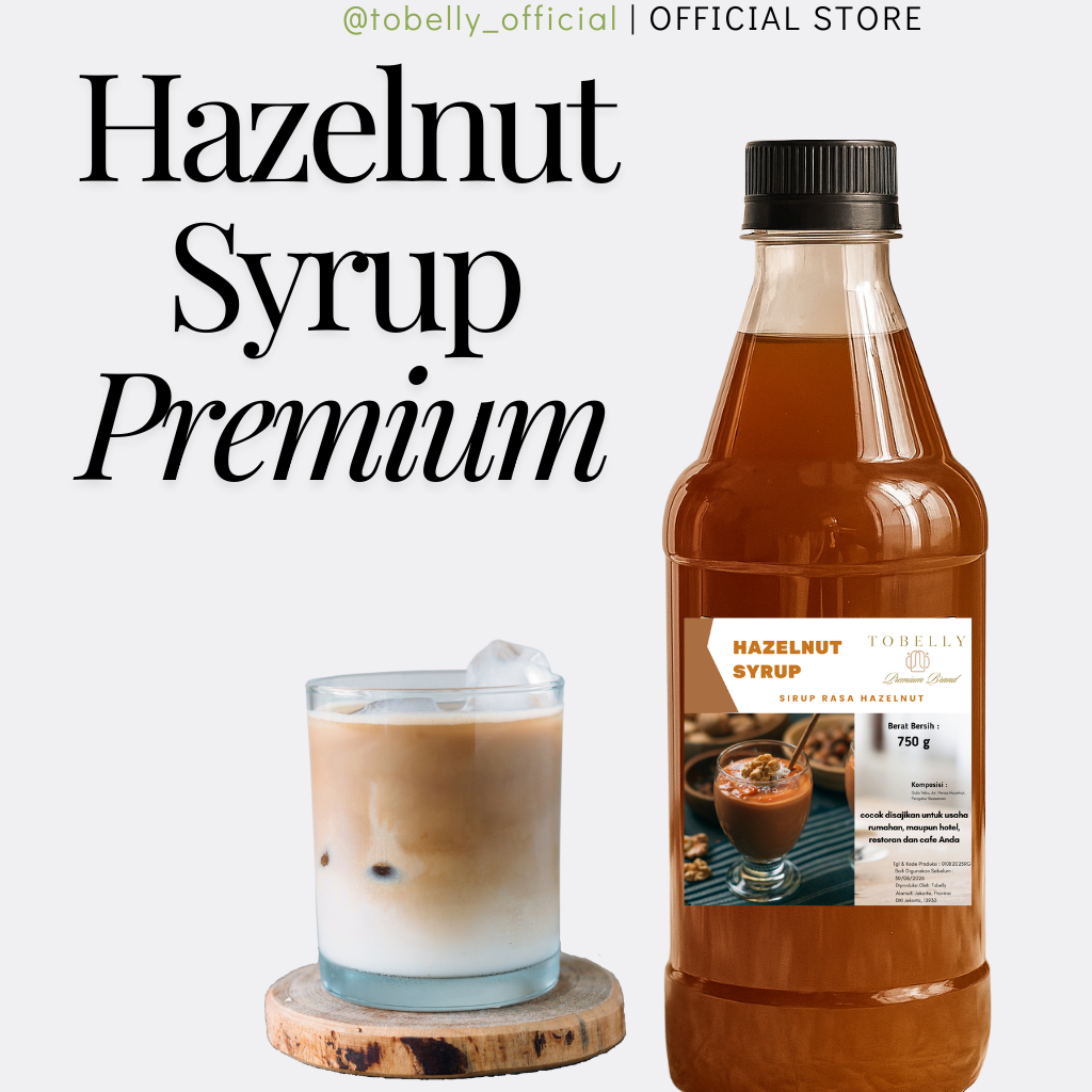 

Tobelly Sirup Hazelnut 750 g Sirup Hazelnut untuk Kopi Hazelnut Syrup Coffee Hazelnut Latte