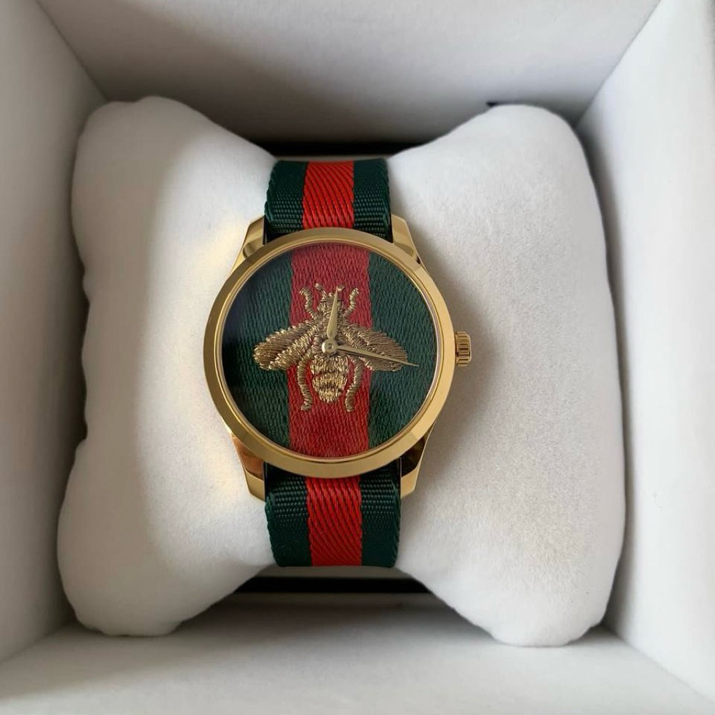 BNIB GUCCI G-Timeless Bee Quartz Multicolor Dial Stainless Watch