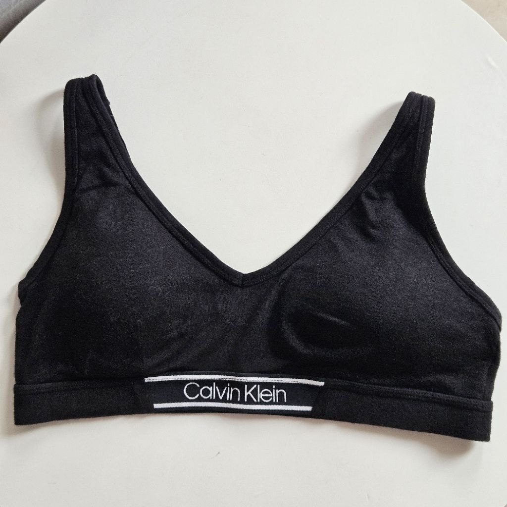 CALVIN KLEIN Sport Bra Yoga Pilates Black Cotton