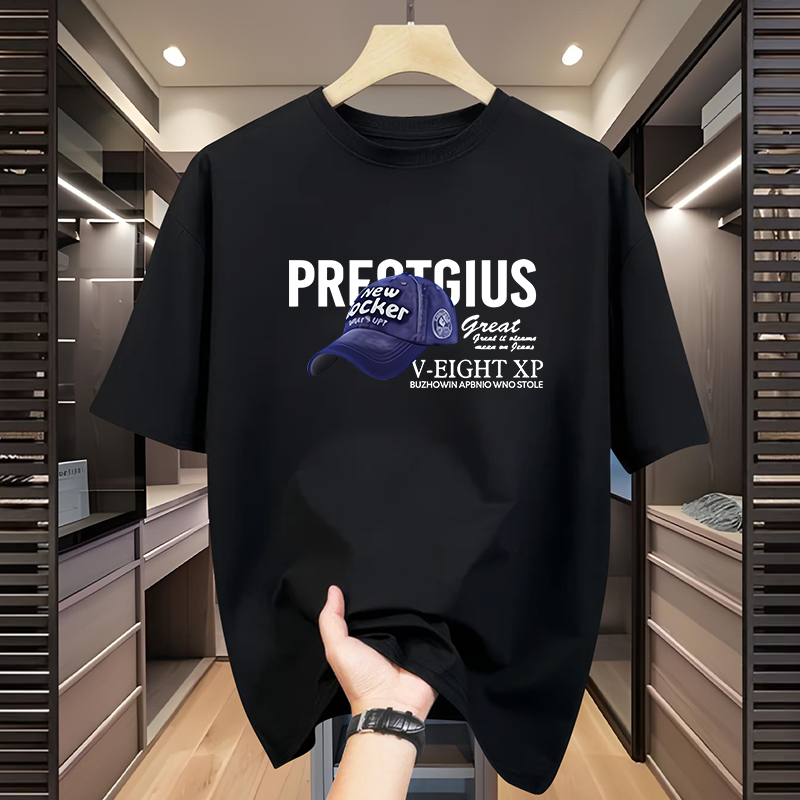 Trendi Baju Kaos T-shirt Vintag ePrint Topi, Gaya Artis Klasik Keren untuk Indonesia