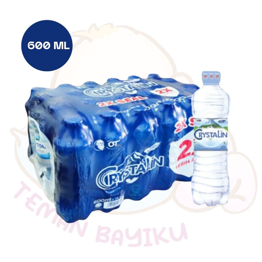 

[KHUSUS INSTAN] Crystaline 600ml (24 Botol) Air Mineral Crystallin Krat Siap Minum Crystaline