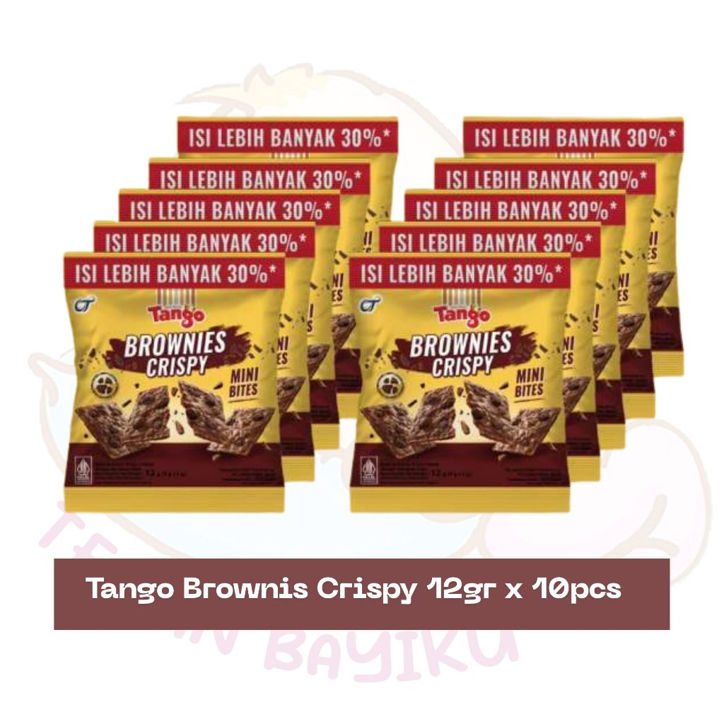 

Tango Brownies Crispy (12gr x 10pcs) Tanggo Brownis Coklat Mini Bites Krispi Choco Chips Kemasan Renceng