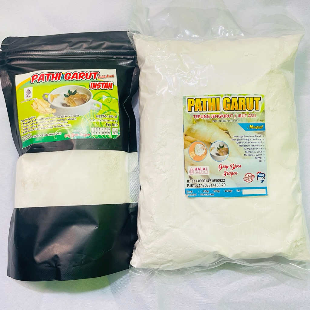 

Tepung Garut instan sudah tercampur gula asli kualitas premium dan Tepung Garut original 500 gram