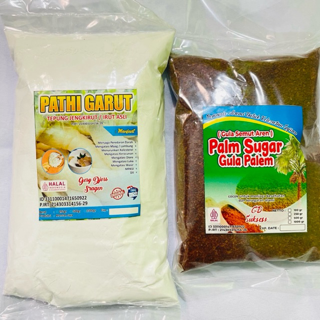 

Tepung Garut Original 250 gram Gratis Gula Aren bubuk 250 gram BPOM