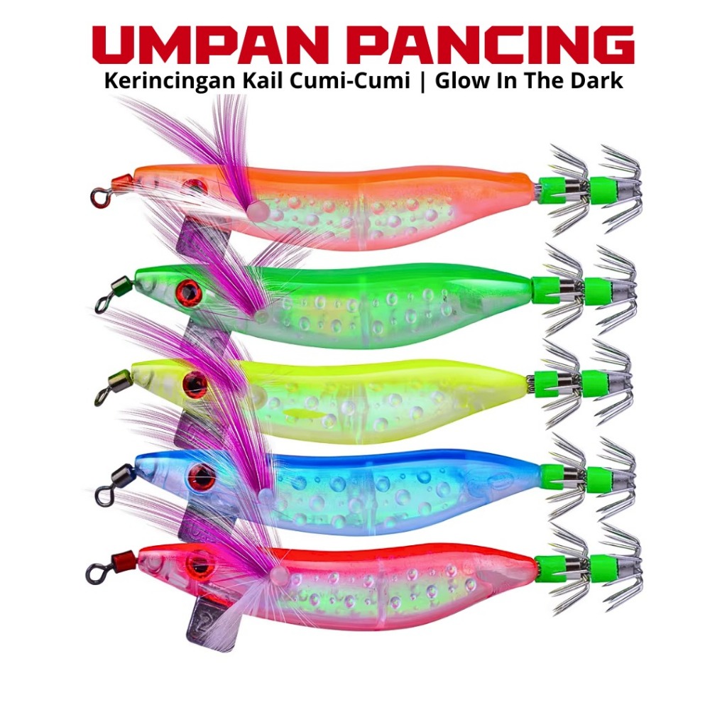 Umpan Pancing Cumi Cumi Squid Jig Umpan Kail Pancing Laut Cumi Fishing Lure Anti Karat