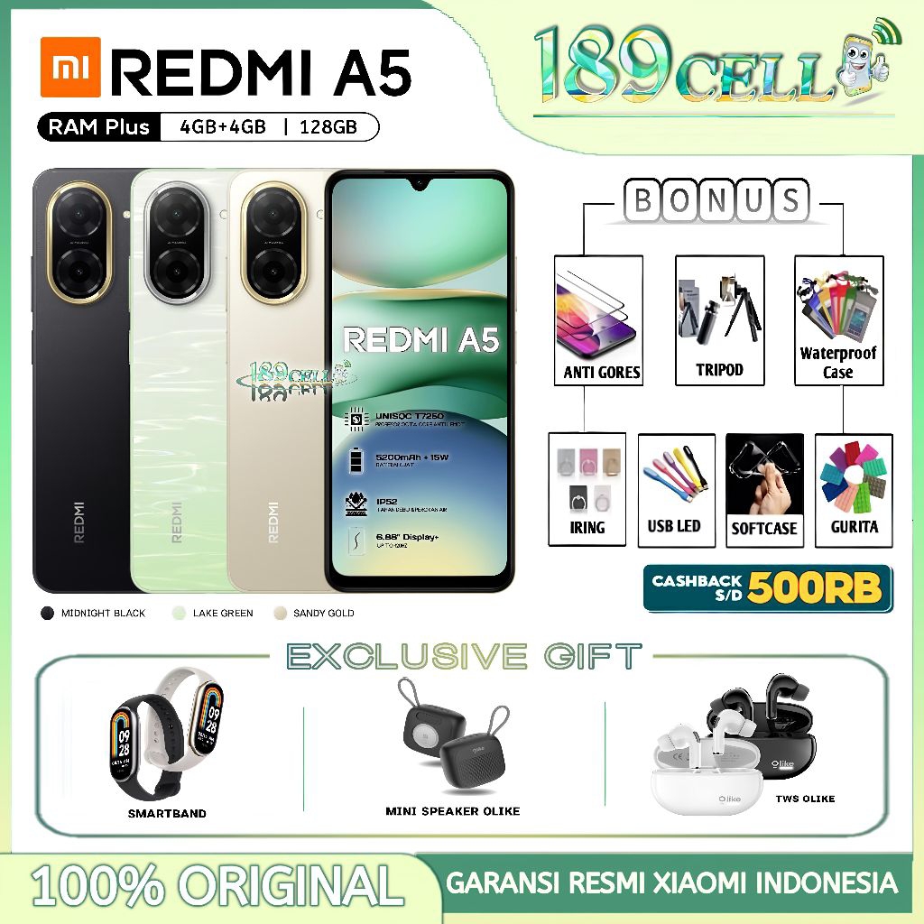 XIAOMI REDMI A5 RAM 4/128GB | XIAOMI REDMI A 5 RAM 4/128GB GARANSI RESMI XIAOMI INDONESIA