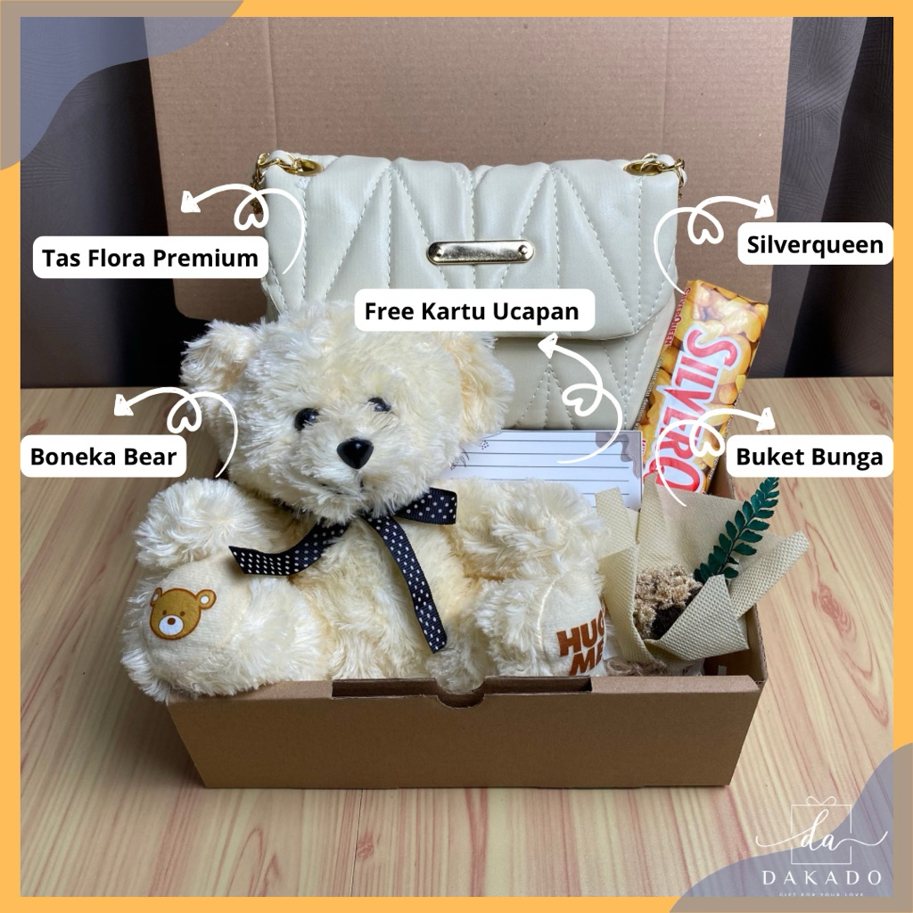 GIFT BOX KADO TAS WANITA BONEKA SPESIAL VALENTINE / GIFT BOX KADO PACAR HAMPERS ANNIVERSARY BIRYBDAY