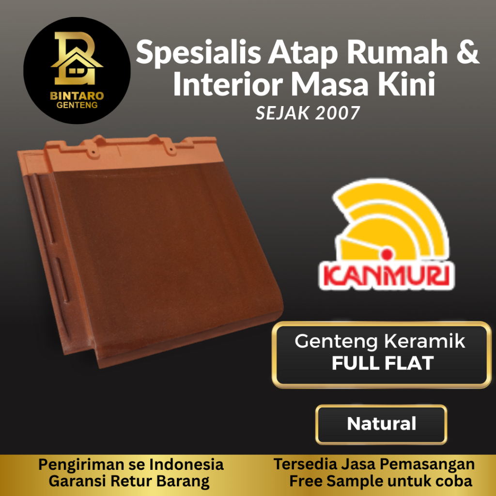 [PROMO CUMA HARI INI] TERMURAH Genteng Keramik Kanmuri Full Flat Natural