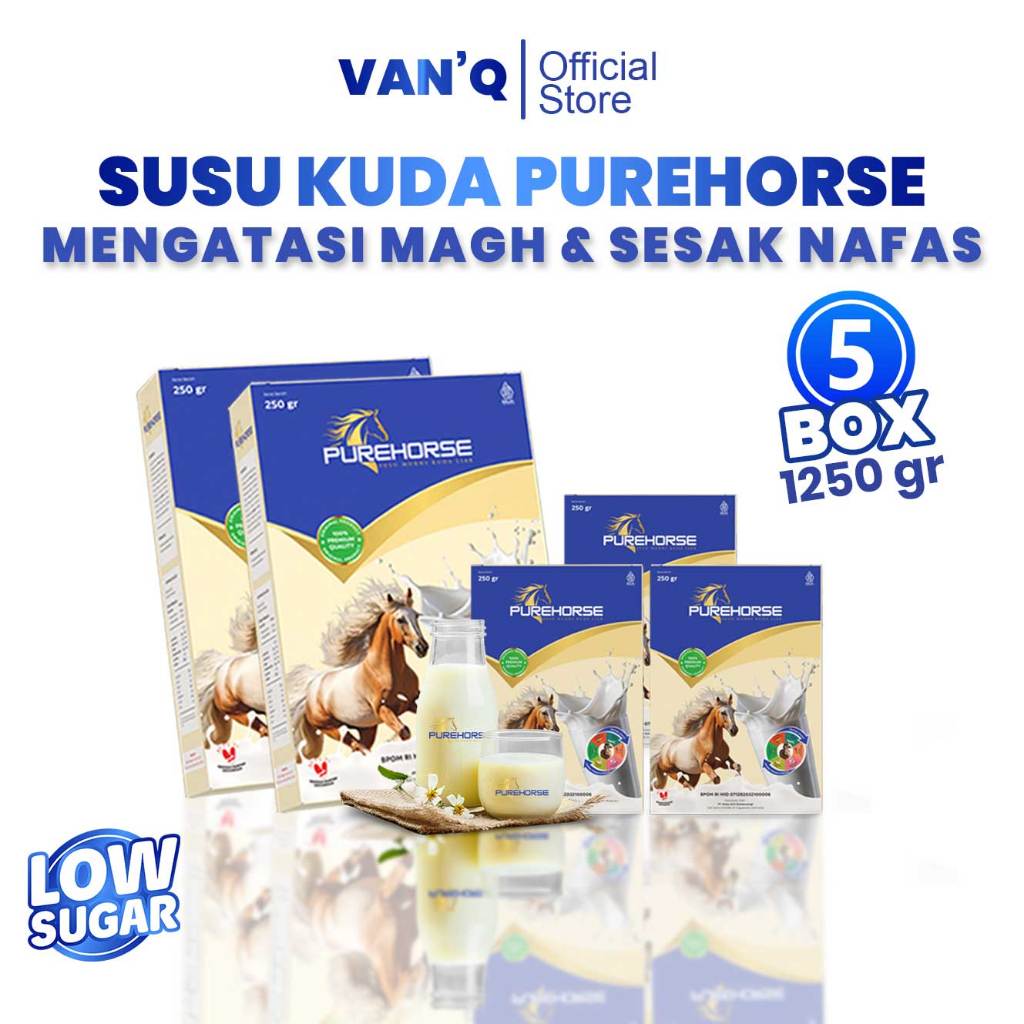 

Pure Horse Susu Kuda Murni 100% Original Untuk Tulang dan Sendi kemasan 250gr Paket 5 Box
