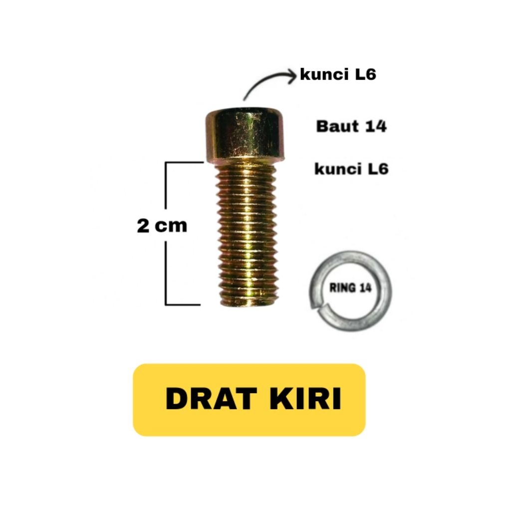 Baut L14 drat Kiri baut spion tomok / baut spion circuit