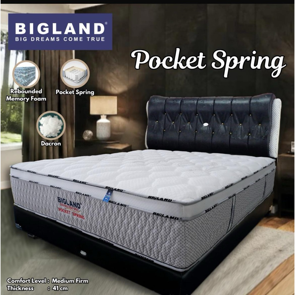 Spring Bed Bigland Pocket Spring - MATRAS ONLY - 180 x 200