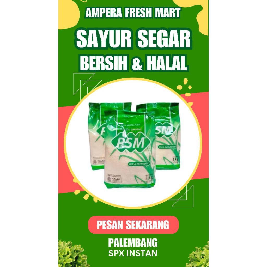 

GULA PASIR MANIS / GULA MANIS PSM 1kg - INSTAN PALEMBANG