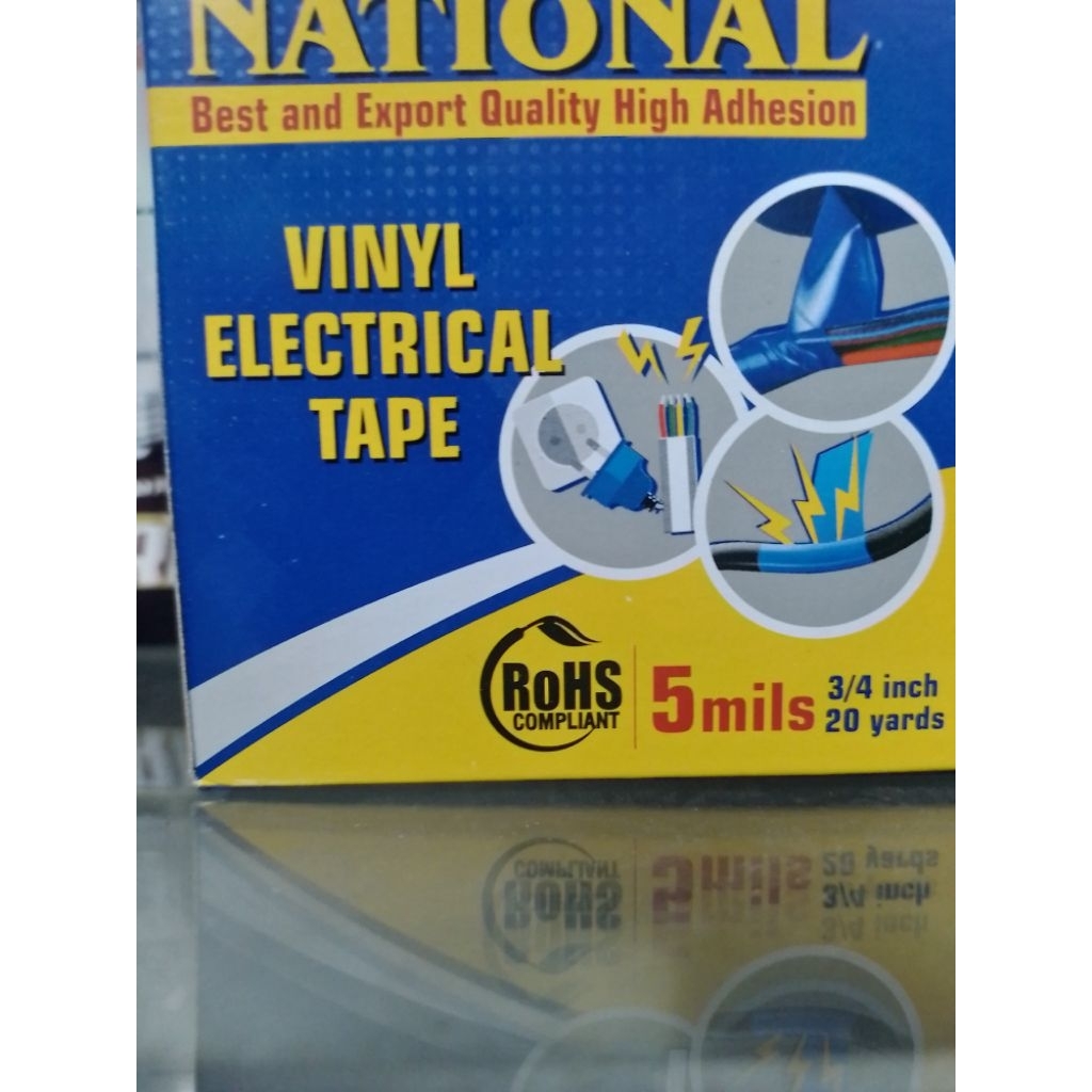 

Solasi / Lakban Listrik Vinyl National 5 Mils – 3/4 Inch x 20 Yards (RoHS Compliant)