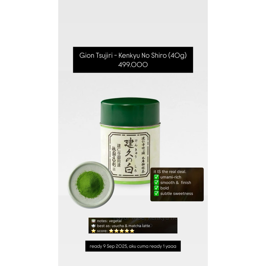 

Gion Tsujiri - Ume No Shiro (40g) & Kenkyu No Shiro (40g) | Matcha Jepang