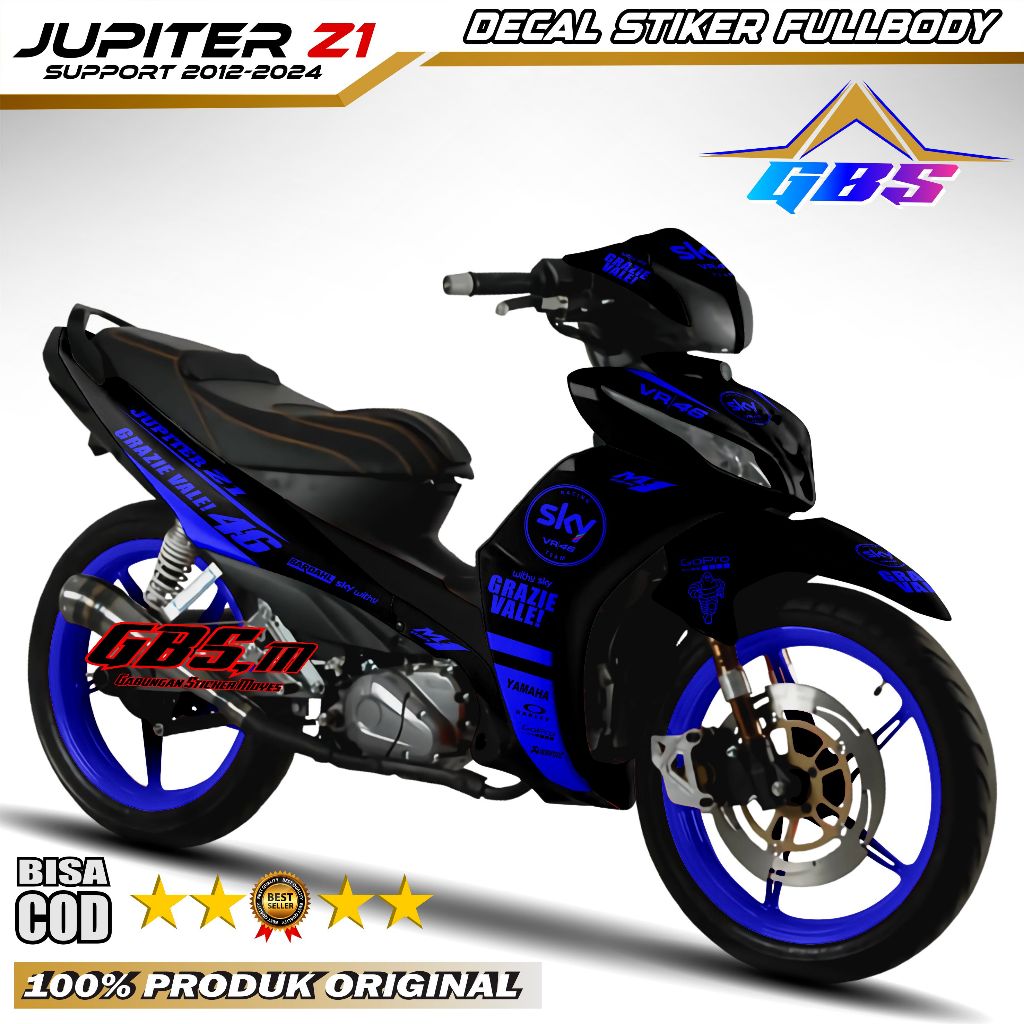 Decal Variasi Jupiter Z1 Fullbody Decal Stiker Striping Variasi Motor Jupiter Z1 2012 2024 Fullbody