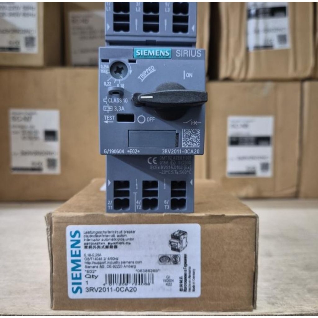 MOTOR CIRCUIT BREAKER SIEMENS 3RV2011-0CA20 0,18-0,25A/3RV2011-0CA20 SIEMENS ORIGINAL
