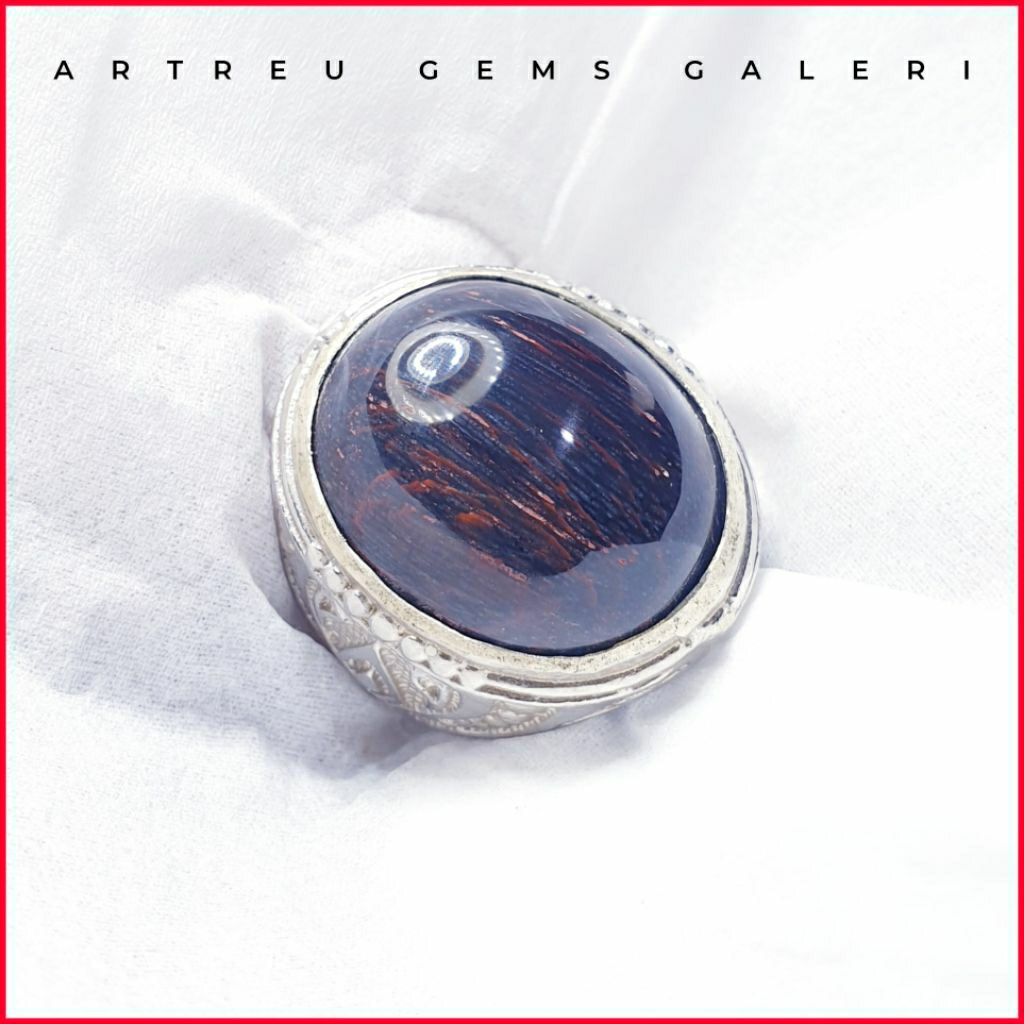 Batu Fokay Kelor Urat Merah | COD Bisa | Cincin Batu Akik Ring 5-10 Hitam