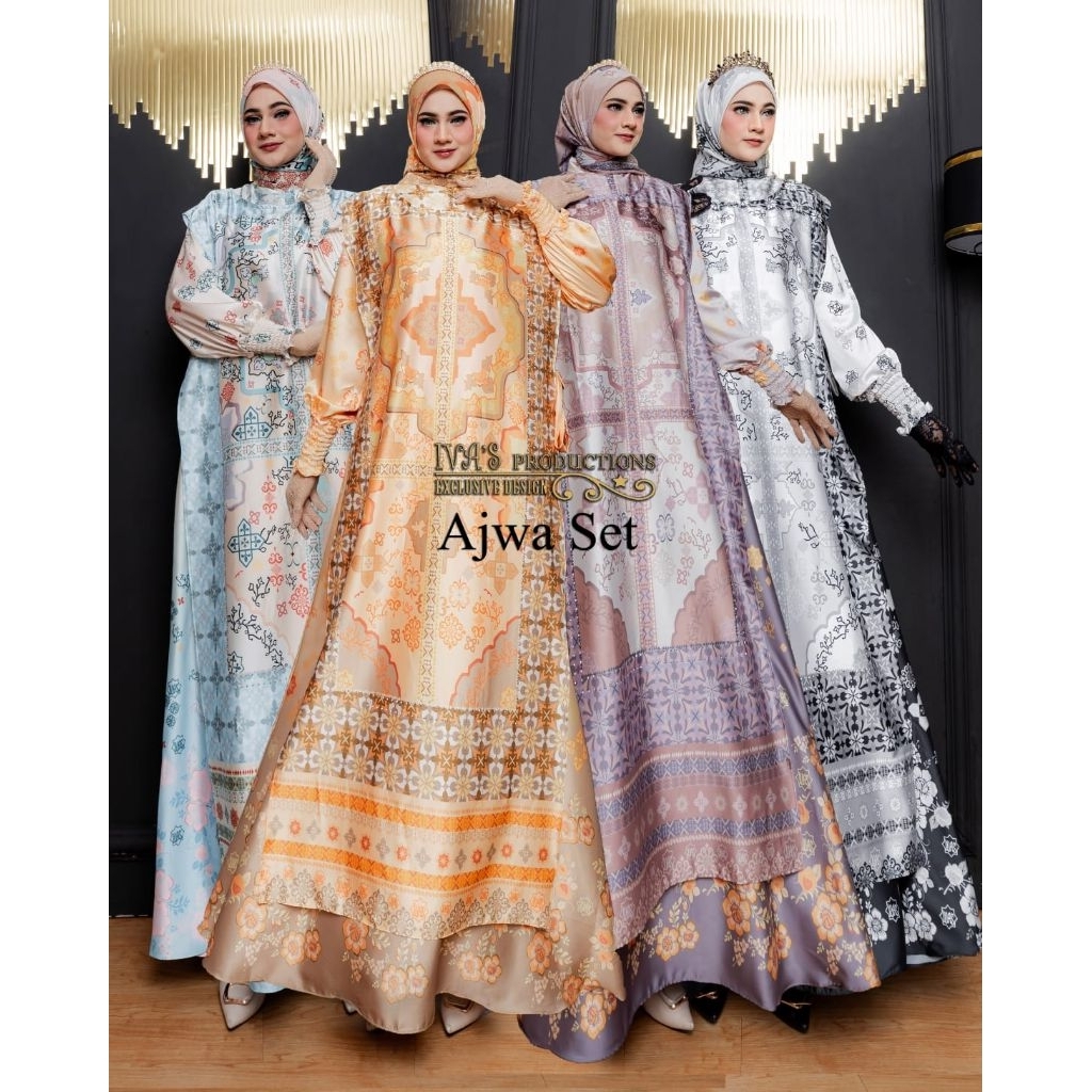 Ajwa dress set voal original ivas production