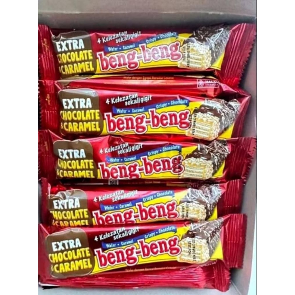 

Beng beng chocolate caramel/ beng beng regular 1 box isi 17