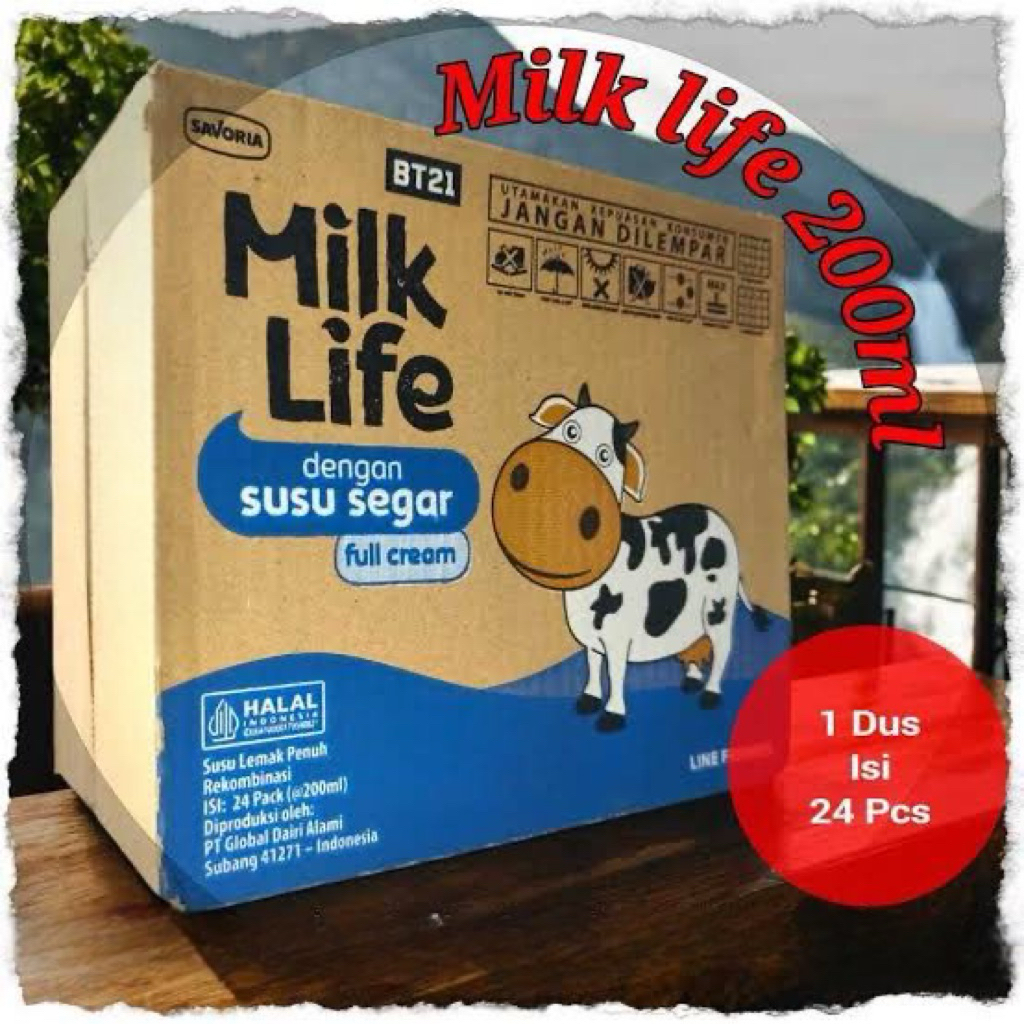 

Susu UHT Milk Life 200ml 1dus/1karton 200ml x 24pcs