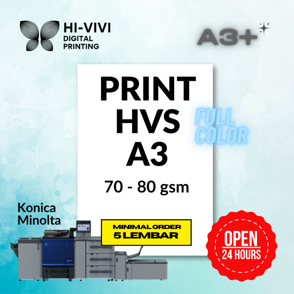 

Cetak - KERTAS BIASA HVS Warna A3 F/C - 24 Jam - Highres - Min.10lb