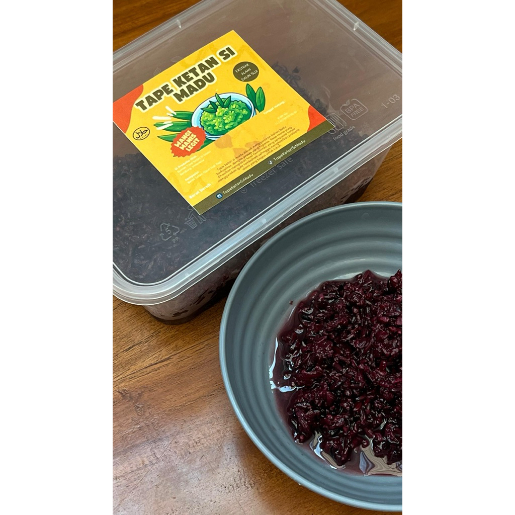 

Tape ketan hitam premium manis legit berat 500 gr, tanpa pemanis dan tanpa pengawet