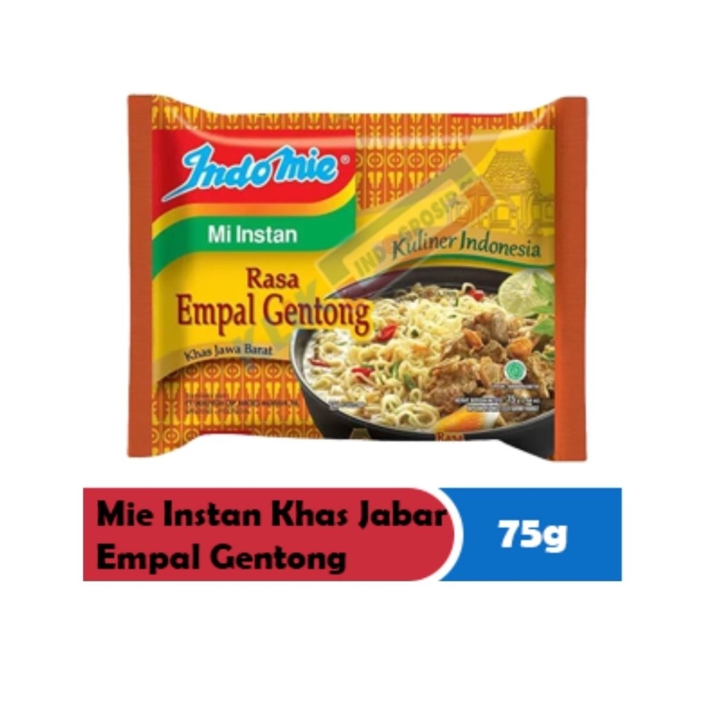 

INDOMIE MIE INSTAN EMPAL GENTONG KHAS JABAR 75gr 1Dus isi 40pcs