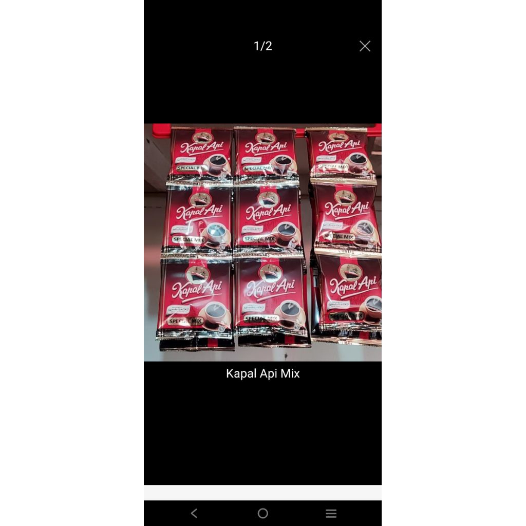 

Kopi kapal api spesial mix(kopi+gula)1 renceng isi 1O sachet