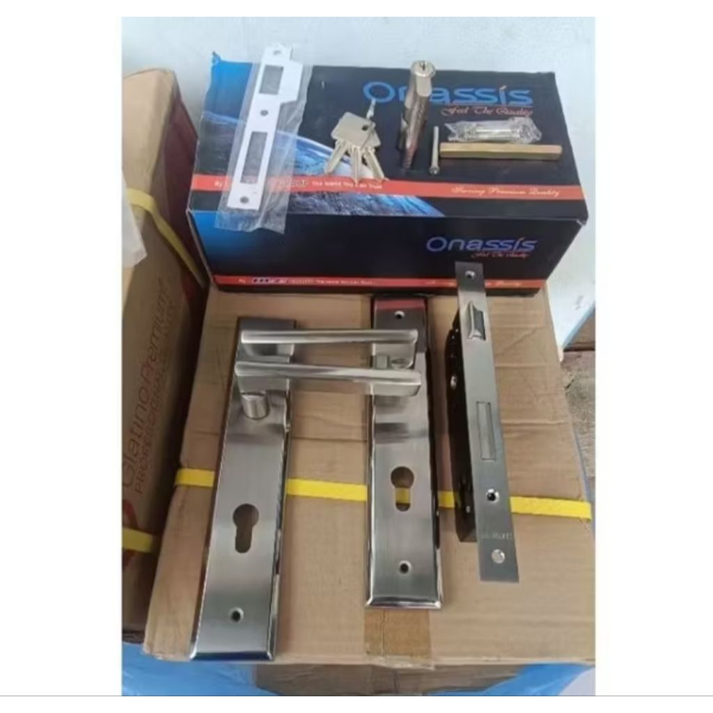 Kunci Pintu Besar Onassis Kagawa SS | Kunci Onassis Kagawa SS | Kunci Pintu Stainless 25 cm Fullset 