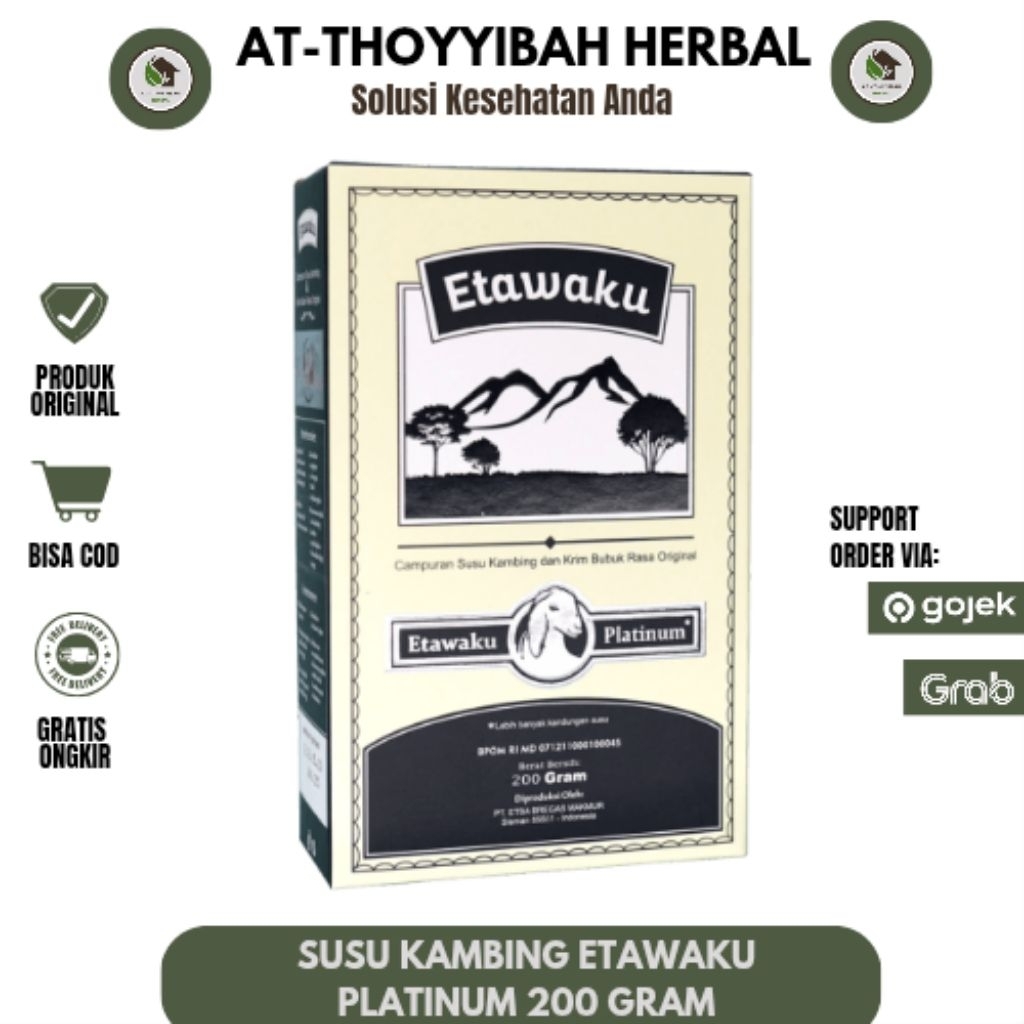 

Etawaku Platinum - Susu Kambing Bubuk Rasa Original untuk Masalah Pernafasan dan Sendi 200 Gram