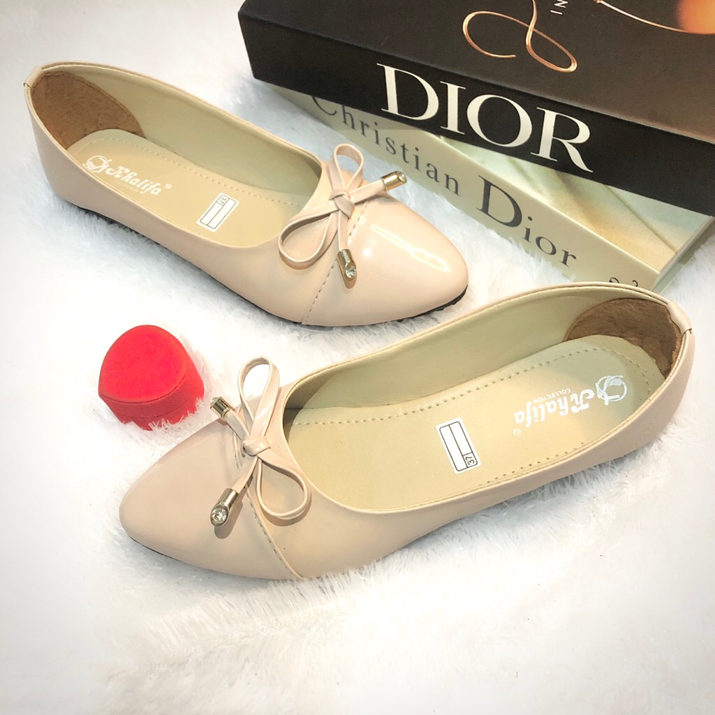 Khalifa mall flat shoes wanita cantik ballet ballerina premium original