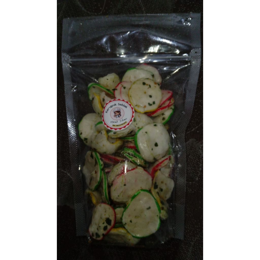 

kerupuk seblak daun jeruk kencur tidak pedas