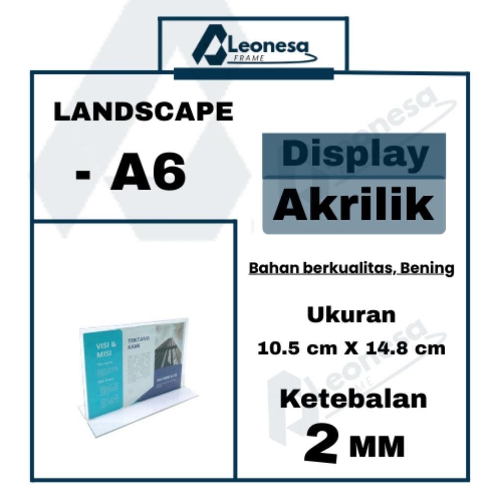 

Tempat Brosur Display Menu Landscape Akrilik Acrylic Menu Qris Ukuran A6 Tebal 2mm