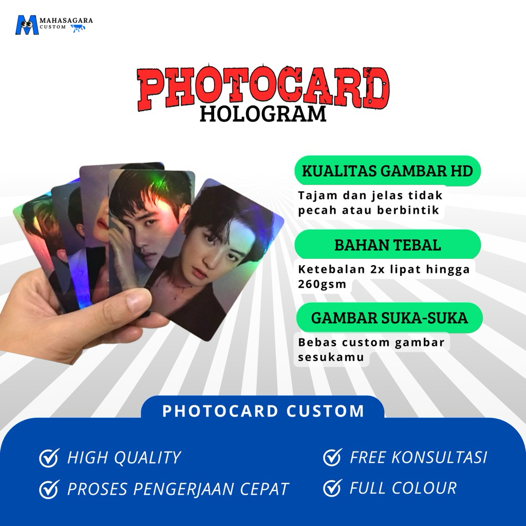 Photocard Hologram Custom Bebas Gambar,  Hologram Pc Kartu Grup Kpop Korea Band Top Artist Lomocard,