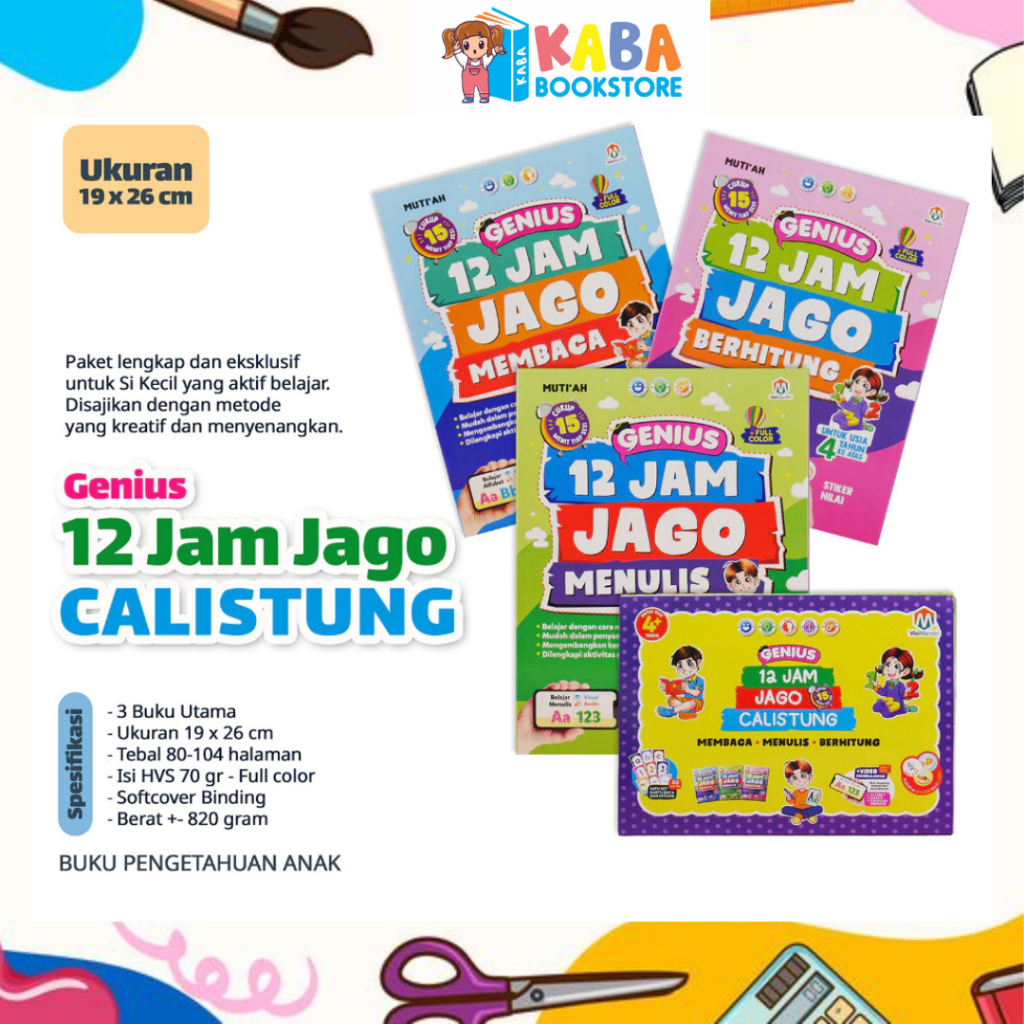 [Kaba Book] Genius 12 Jam Jago Calistung Membaca Menulis Berhitung