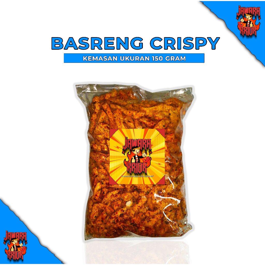 

JAWARAKRIUK - BASRENG STIK 150 GRAM PEDAS GURIH DAUN JERUK bumbu sangat melimpah bastik Food Snack