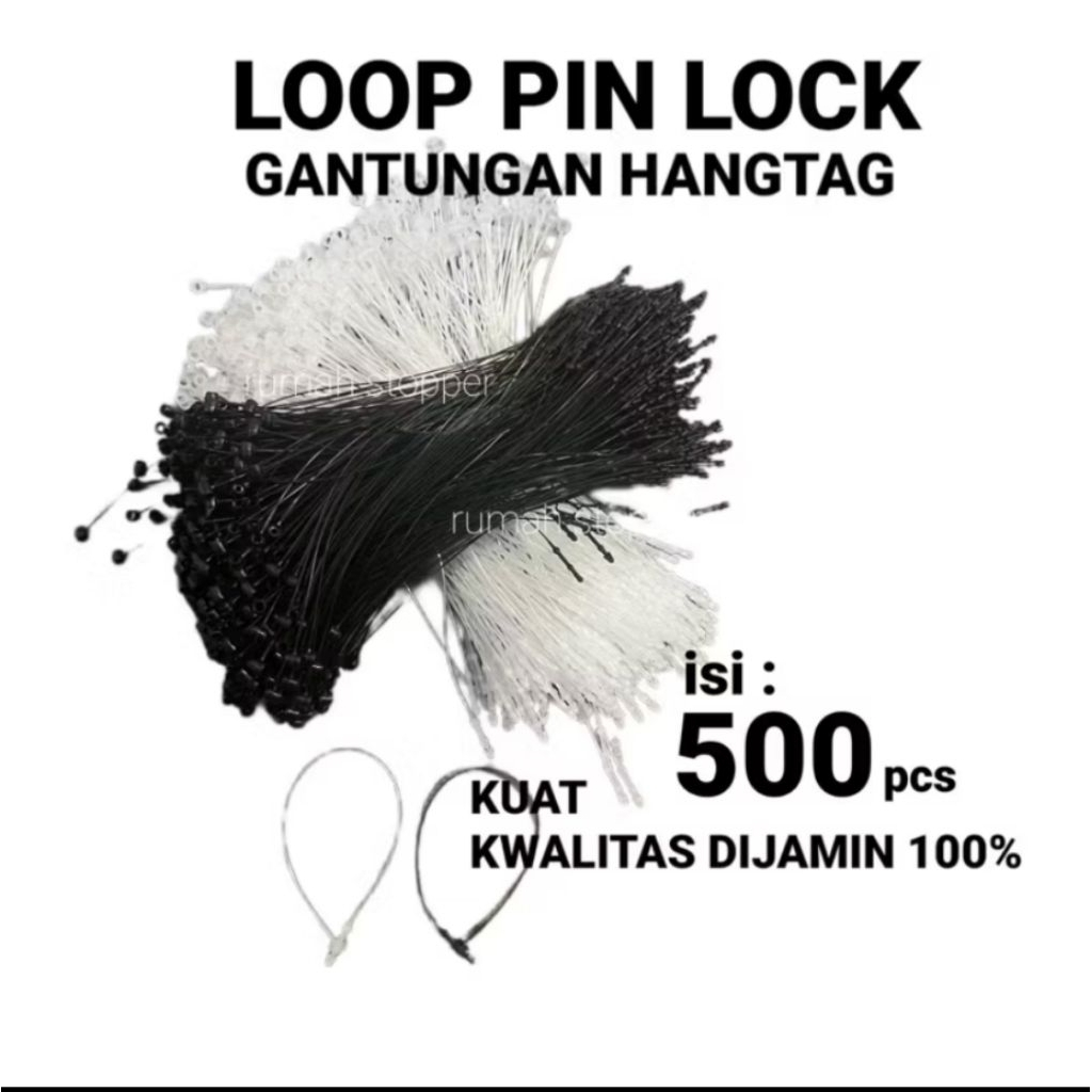 

( 500 PCS ) JS87 LOOP PINS / LOCK STRING ISI 500 PCS PIN TALI HANGTAG PLASTIK