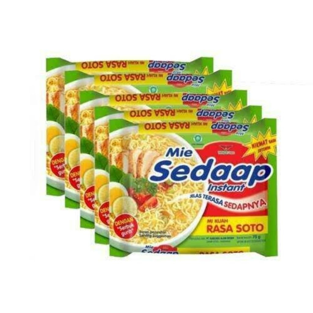 

PROMO!!!Sedaap Mie Instan Rasa Soto / Baso Spesial Isi 5pcs (77gr × 5)